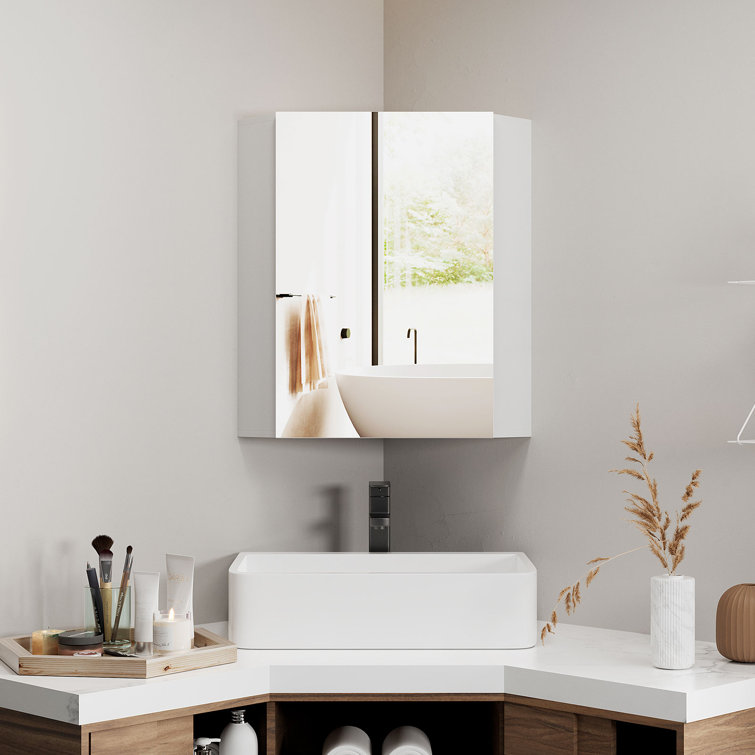 Bathroom corner deals cabinet with mirror